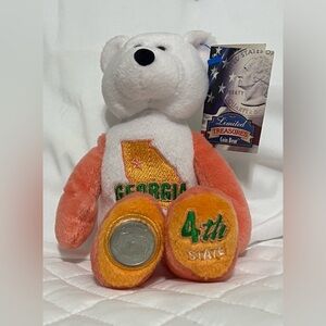 Coin Bear Georgia State Quarter Collectible Bear Plush Limited Treasures NWT